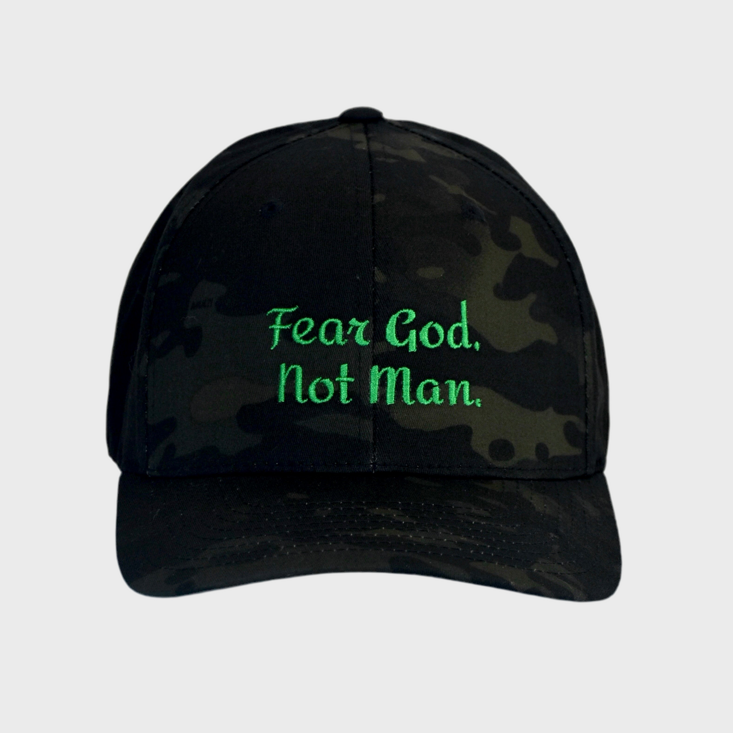 FEAR GOD NOT MAN: BLACK CAMO CAP