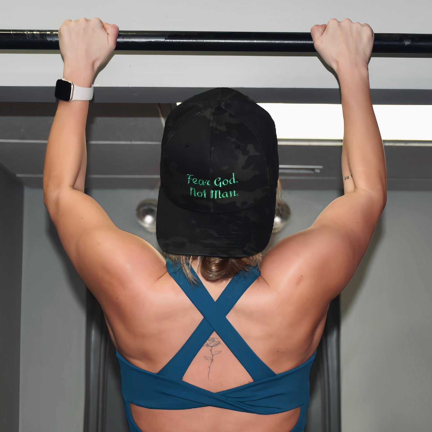 FEAR GOD NOT MAN: BLACK CAMO CAP